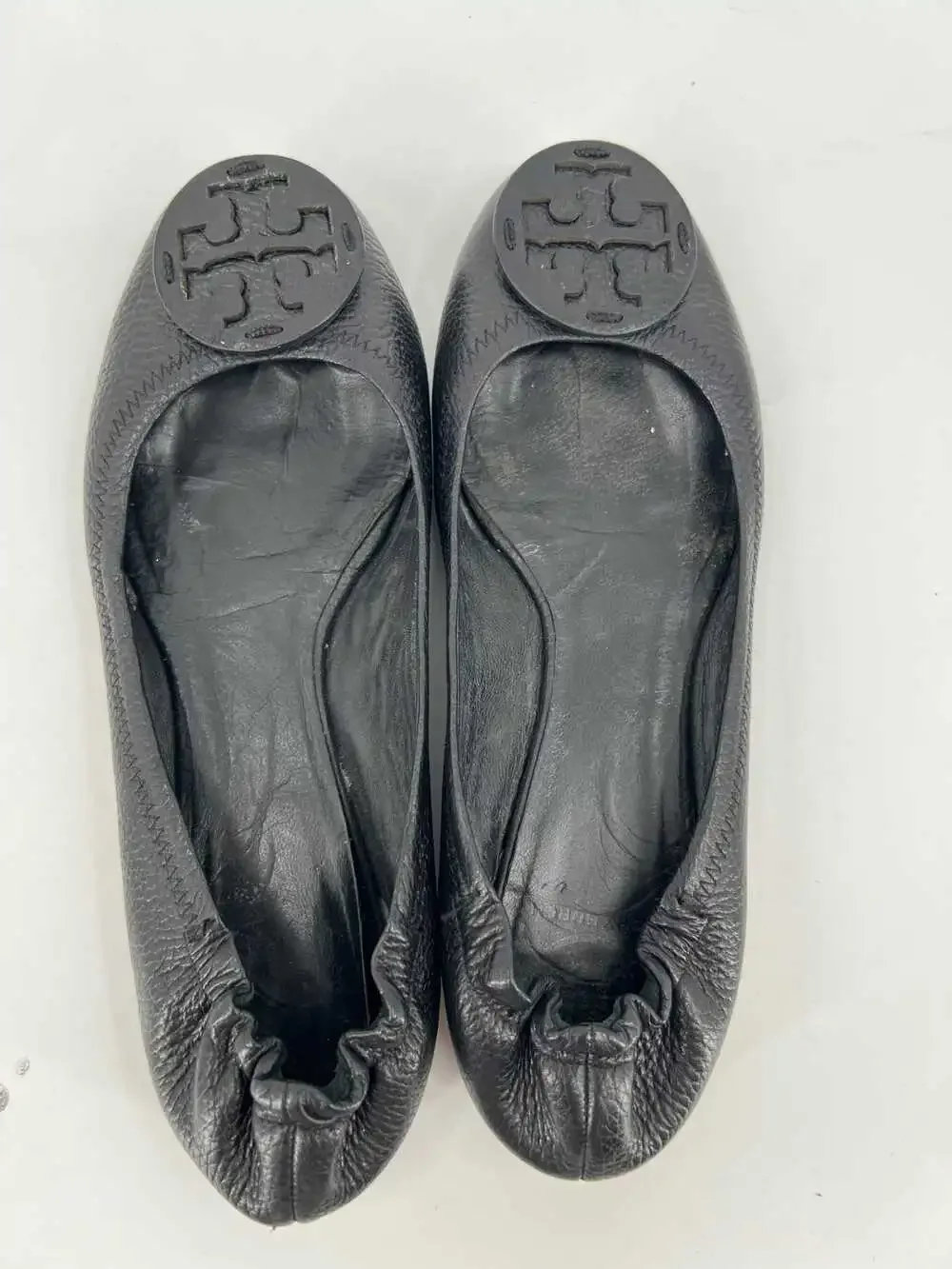 Tory Burch Black Flat | Logo Accent, OS (Adult US 3)